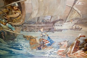 Vay Titusz salva la vida del rey Zsigmond en la batalla de Nicápolis de Ferenc Lohr